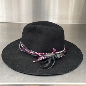 Lovely Bird decorated wide brim wool fedora. New from Sundance.